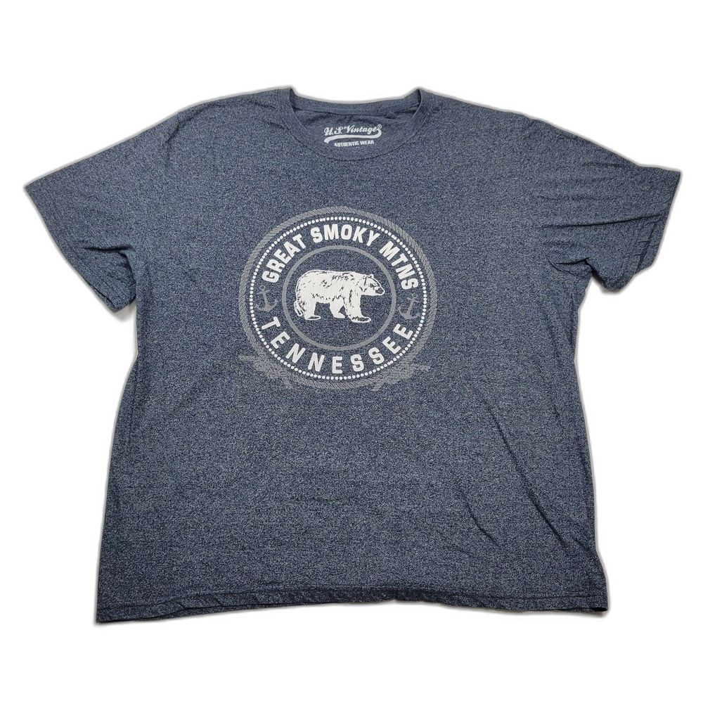 U.S. Vintage "Great Smoky Mountains Tennessee" Men's Tee Shirt Gray 2XL